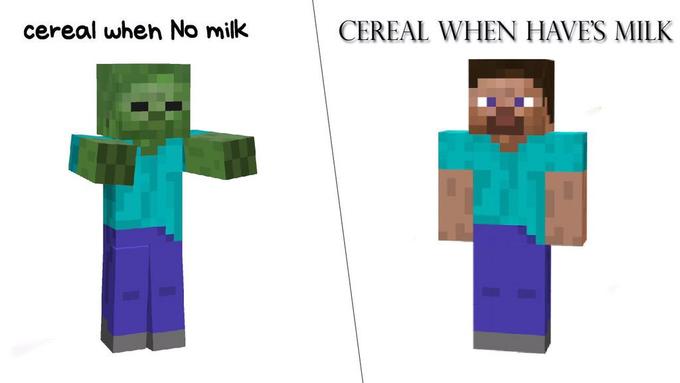 cereal when No milk CEREAL WHEN HAVES MILK