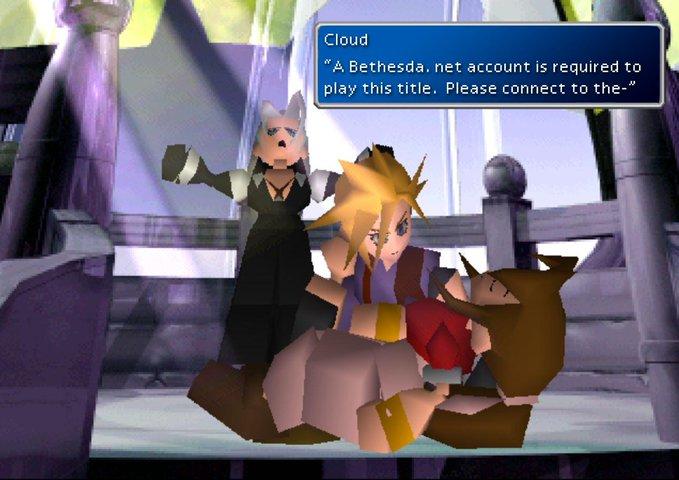 Cloud A Bethesda.net account is required to play this title. Please connect to the-*