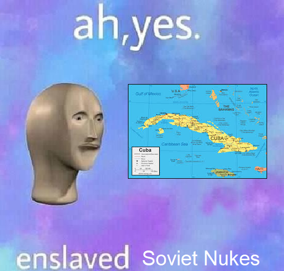 ah,yes. Notb Allantic Osean UsA Gulf of Mexioa THE BAHAMAS CUBA Carbbean Spa Cuba HATI JAMAICA enslaved Soviet Nukes