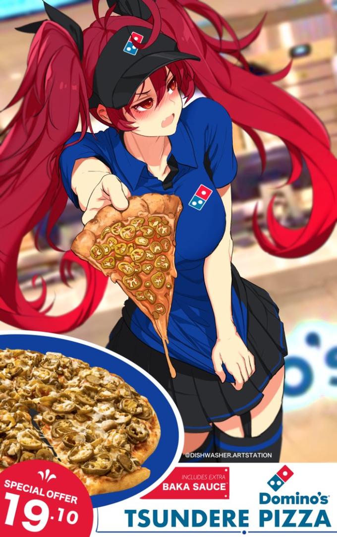 @DISHWASHER.ARTSTATION INCLUDES EXTRA BAKA SAUCE Domino's SPECIAL OFFER 1910 TSUNDERE PIZZA