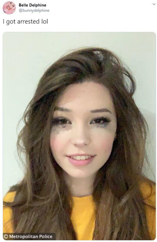 Belle Delphine @bunnydelphine I got arrested lol Metropolitan Police