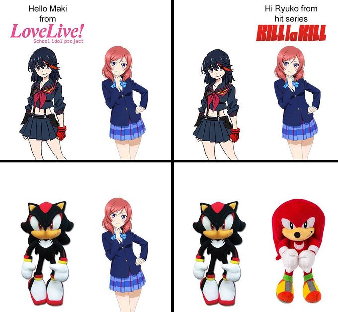 Hi Ryuko from hit series Hello Maki from LoveLive! School idol project