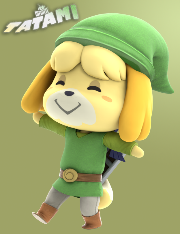 "Not sure what this pose is supposed to be lol but here's Toon Link Isabelle" - tatami_DAZE 