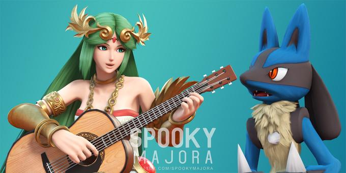 "Palutena banging out the tunes for Lucario!" - SpookyMajora 