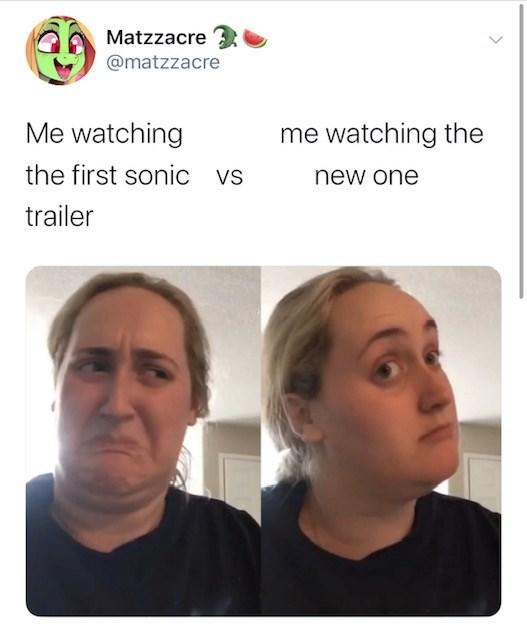 Matzzacre @matzzacre Me watching me watching the the first sonic vs new one trailer