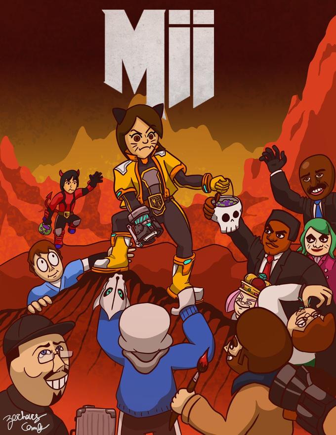 "Sorry for the long wait, but here's something a little different; One of my digital drawings! This is the first of two pieces I made for a #SmashBrosUltimate Halloween zine! Each participant picked one or two characters, so this is the drawing I made for the Mii Gunner" - MysteryToaster 

"Previous Gunner art":https://knowyourmeme.com/photos/1638372-mii-gunner