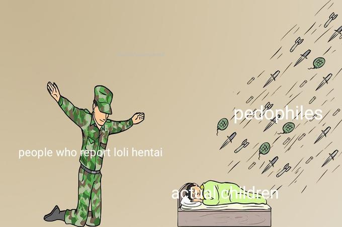 pedophiles people who report loli hentai actala) chidren