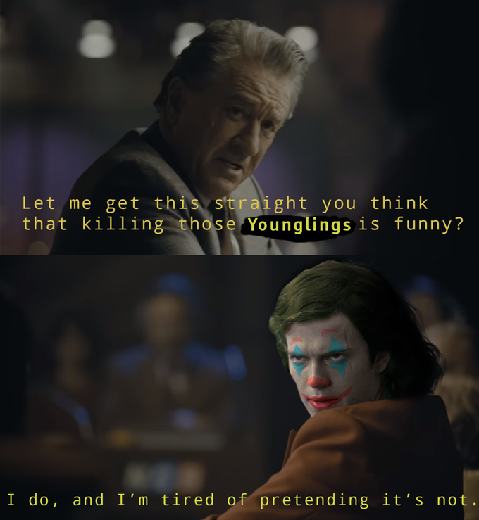 Let me get this s'traight you think that killing those Younglings is funny? I do, and I'm tired of pretending it's not.