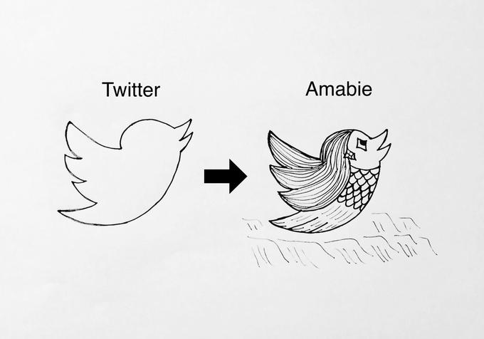 Pictures of Amabie are drawn to ward off illness.