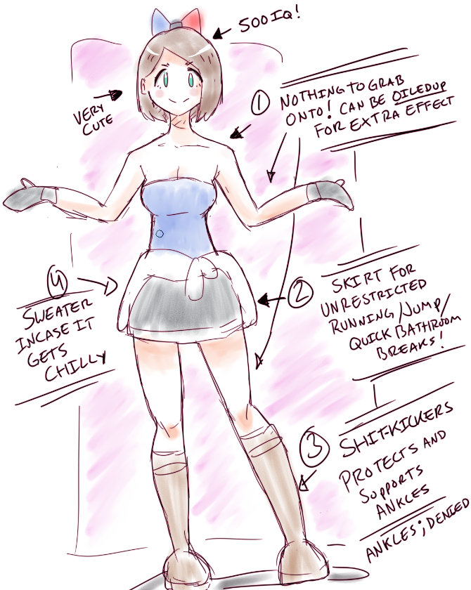 + S00 IQ! VERY CUTE NOTHING TO GRAB ONTO! CAN BE OILEDUP FoR EXTRA EFFECT SWEATER INCASE IT GETS CHILLY SKIRT FOR UNRESTRICTED RUNNENG NUMP/ QUICK BATHRó BREAKS! SHIFKIUERS PROTECTS AND SoppoRts ANKCES ANKLES; DENIED