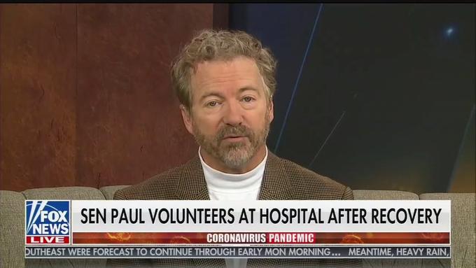 FOX SEN PAUL VOLUNTEERS AT HOSPITAL AFTER RECOVERY VNEWS LIVE CORONAVIRUS PANDEMIC OUTHEAST WERE FORECAST TO CONTINUE THROUGH EARLY MON MORNING... MEANTIME, HEAVY RAIN,