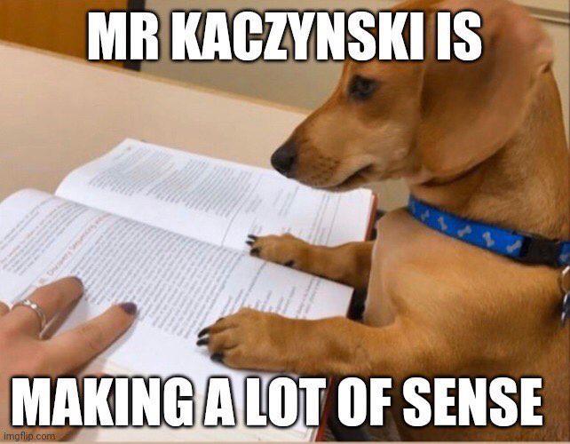 MR KACZYNSKI IS MAKING A LOT OF SENSE imgflip.com