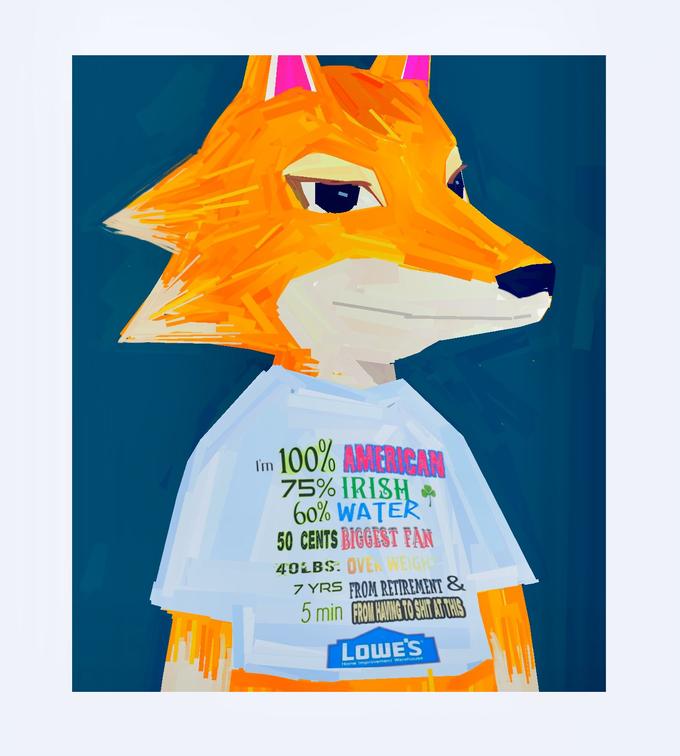 100% AMERICAD 75% IRISH * 60% WATER 50 CENTS BIGGEST FAN 40ŁBS. OVENWEIGH 7 YRS FROM RETIREMENT & 5 min (FROU HAING TO S--- ATCHIS I'm LOWE'S Home improvement Warehouse