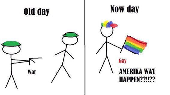 Old day Now day Gay AMERIKA WAT HAPPEN??!!?? War