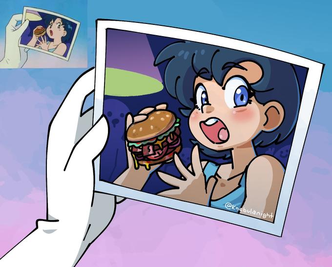 He wanted to do the Redraw, but something a little more fun, I love how stacked... that burger is.