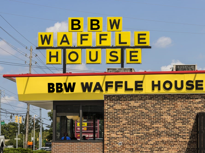 в в W WAFFL E HOUSE BBW WAFFLE HOUSE JEU Ave SEL PRE MO A nESH COFI E HIDE