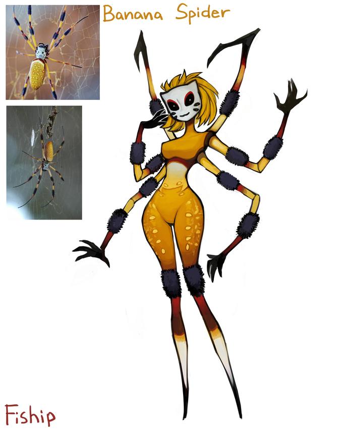 Banana Spider Gijinka / Moe Anthropomorphism Know Your Meme