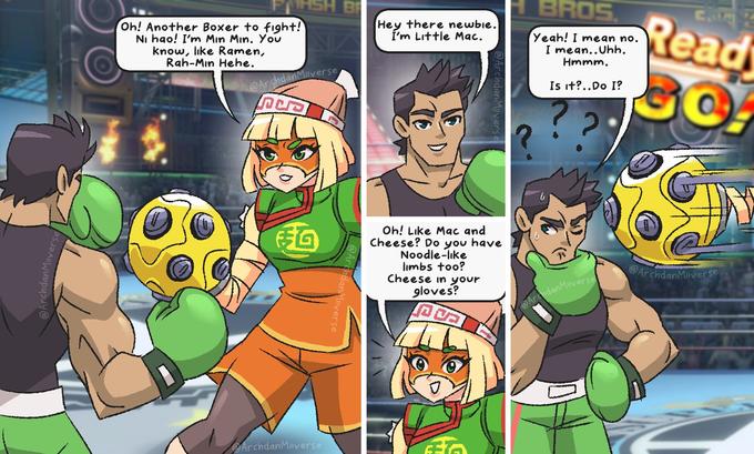 Min Min is so used to weird and wacky boxers she just kinda expects the weird. 🍜🥊🧀  