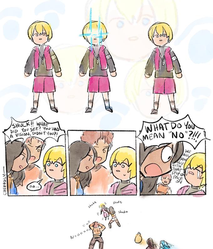 me SHULK! WHAT DID YOU SEE? You HAD A VISION, DIDNTYOU?i WHAT DO YOu MEAN "NO"?! WE ALL SAW WITH THAT STUP ID FACE no.. shake shake shake Noooo CHEPPOLY-