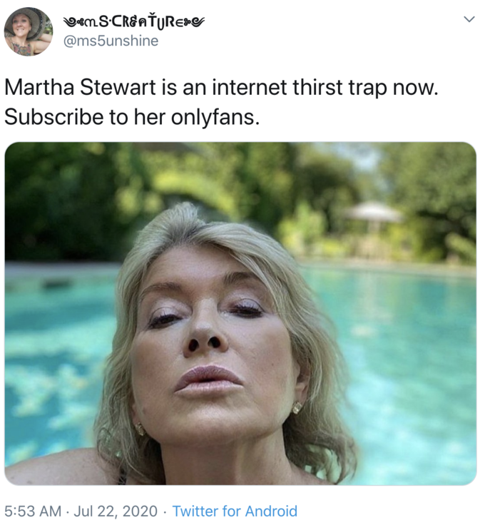 Martha Stewart Is An Internet Thirst Trap Now Subscribe To Her Onlyfans Martha Stewart Pool