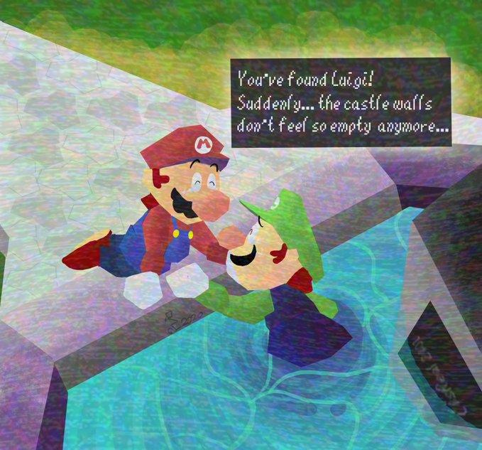 You've found Luigi! Suddenl y. the castle walls don't feel so empty anymore.. sReal