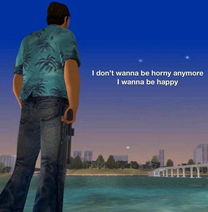 I don't wanna be horny anymore I wanna be happy