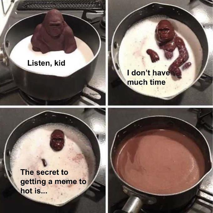 I don’t have much time | Chocolate Gorilla Melting | Know Your Meme