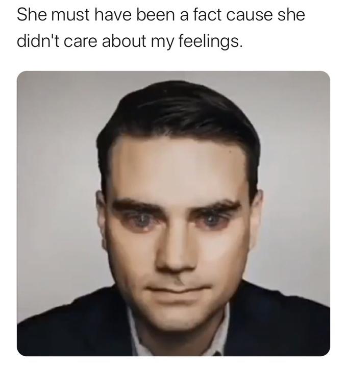 She must have been a fact cause she didn't care about my feelings.