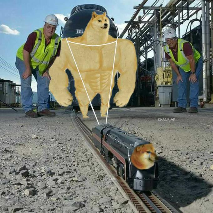 Swole Doge vs. Cheems Train Small Train Pulling Big Train Know Your