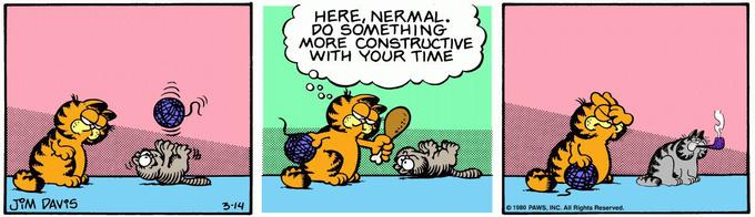 HERE, NERMAL. DO SOMETHING MORE CONSTRUCTIVE WITH YOUR TIME JIM DAV9S 3-14 © 1980 PAWS, INC. All Rights Reserved.