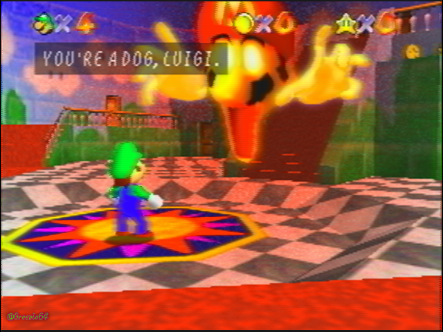 Terrifying story of a mario 64 hell mod
who caused luigi to escape from the cursed castle of 64 
there is a trap everywhere and danger .the mod is a mix of mario 64 and silent hill. there is fog in all levels