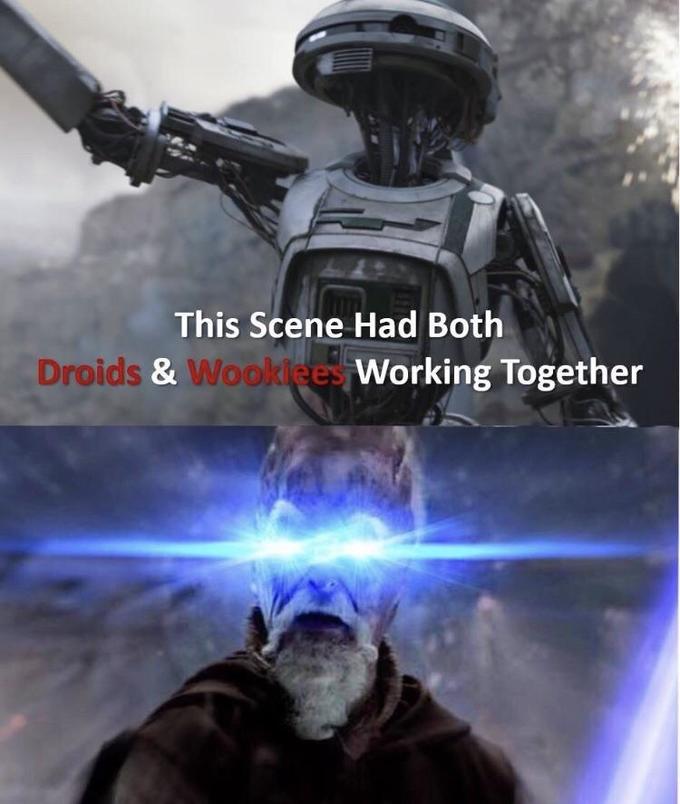 This Scene Had Both Droids & Wookiees Working Together