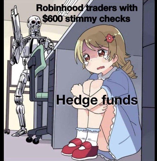 Robinhood traders with $600 stimmy checks Hedge funds