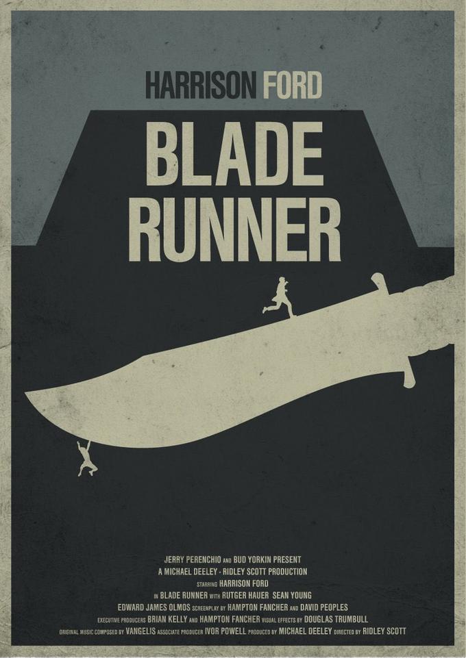 HARRISON FORD BLADE RUNNER JERRY PERENCHIO AND BUD YORKIN PRESENT A MICHAEL DEELEY - RIDLEY SCOTT PRODUCTION STARRING HARRISON FORD IN BLADE RUNNER WITH RUTGER HAUER SEAN YOUNG EDWARD JAMES OLMOS SCREENPLAY BY HAMPTON FANCHER AND DAVID PEOPLES EXECUTIVE PRODUCERSs BRIAN KELLY AND HAMPTON FANCHER VISUAL EFFECTS BY DOUGLAS TRUMBULL ORIGINAL MUSIC COMPOSED BY VANGELIS ASSOCIATE PRODUCER IVOR POWELL PRODUCED BY MICHAEL DEELEY DIRECTED BY RIDLEY SCOTT