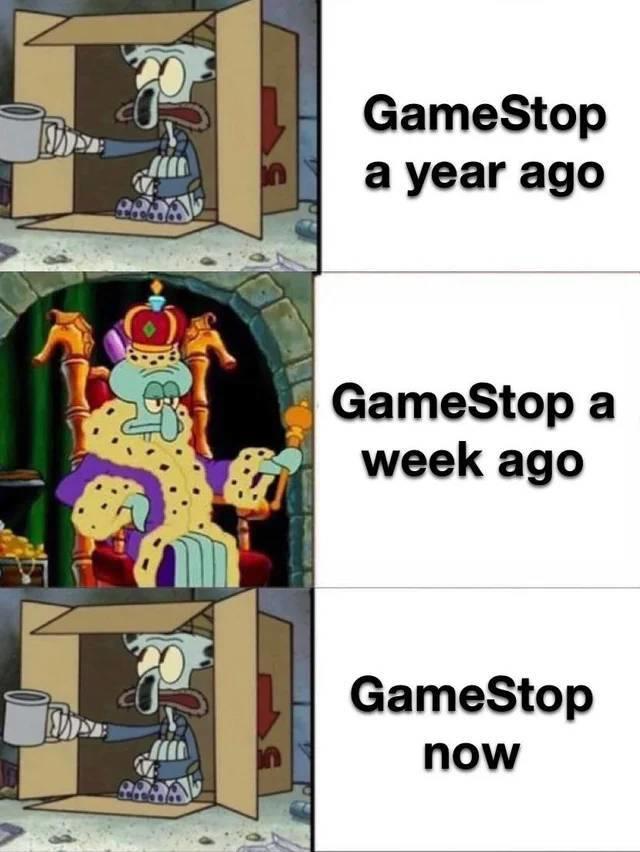 GameStop a year ago GameStop a week ago GameStop now