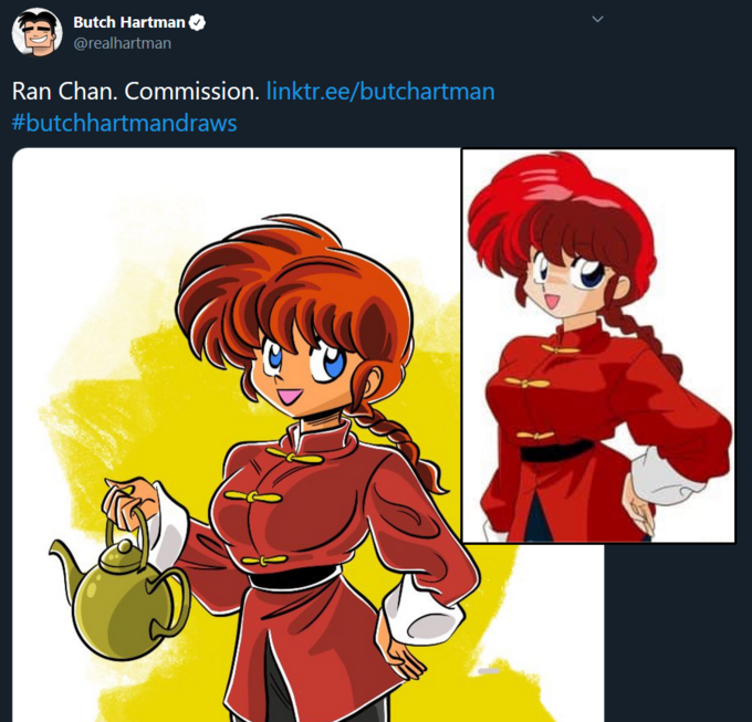 Butch Hartman O @realhartman Ran Chan. Commission. linktr.ee/butchartman #butchhartmandraws