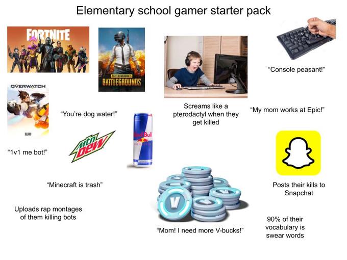 Elementary School Gamer Starter Pack r starterpacks Starter Packs 