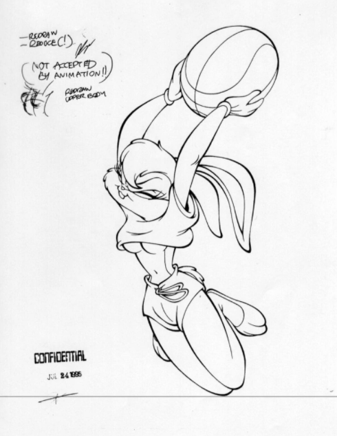 the drawing comes from the concept art of the film Space Jam .I think that says it all 