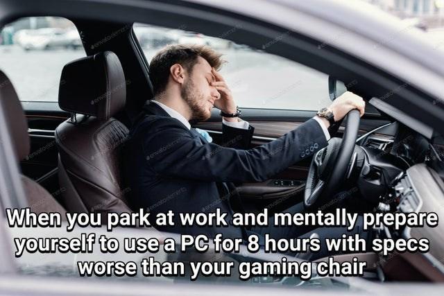 4envato onto envatoreme When you park at work and mentally prepare yourself to usea PC for 8 hours with specs merts vato elemerts worse than your gaming chair