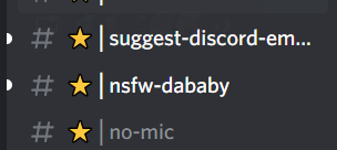 # * suggest-discord-em... # * nsfw-dababy # * no-mic