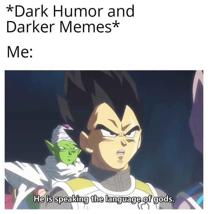 *Dark Humor and Darker Memes* Me: He is speaking the language of gods.