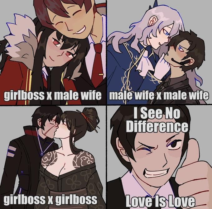 girlboss x male wife male wife x male wife ISee No Difference giriboss x girlboss Love is Love