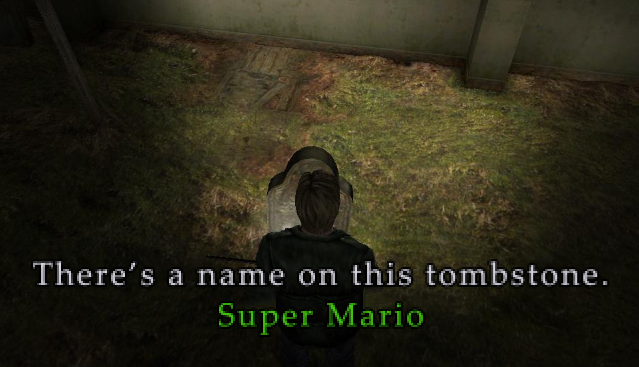 There's a name on this tombstone. Super Mario