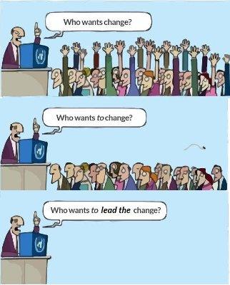 Who wants change? Whowants tochange? Who wants to lead the change?