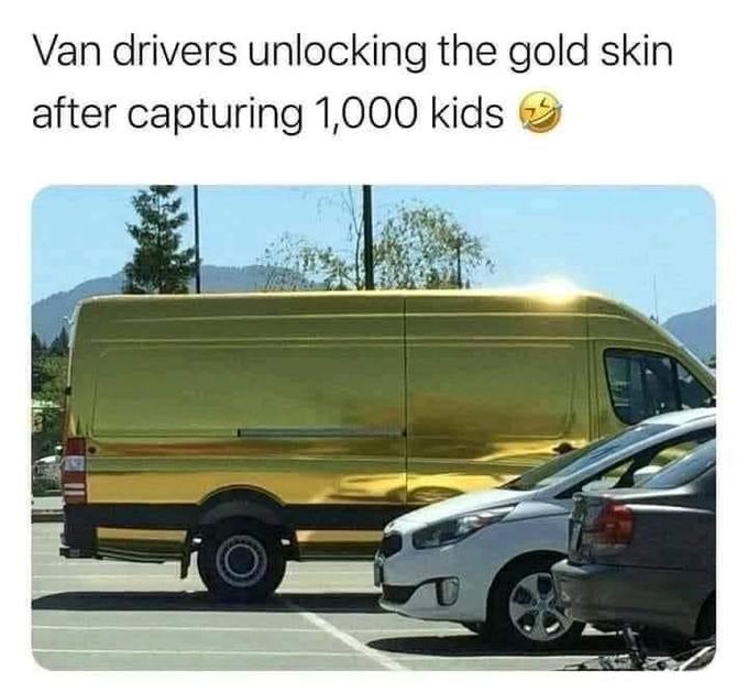 Van drivers unlocking the gold skin after capturing 1,000 kids