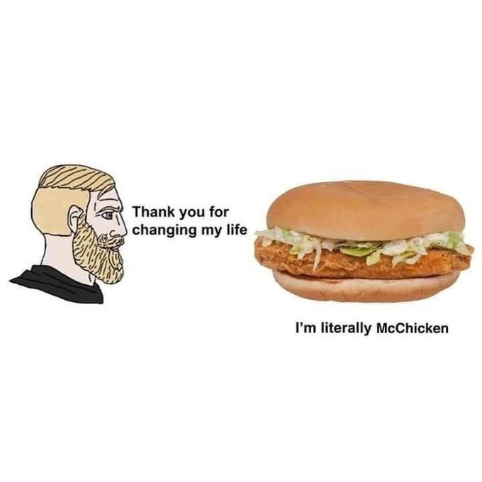 Thank you for changing my life I'm literally McChicken