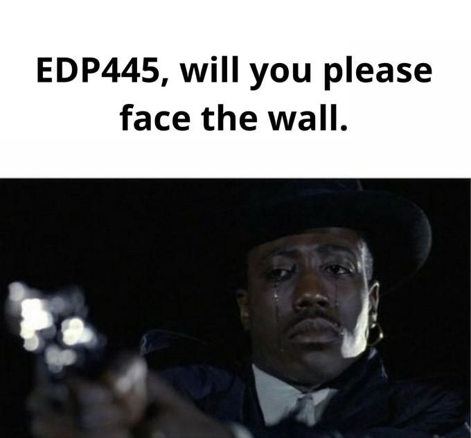 EDP445, will you please face the wall.