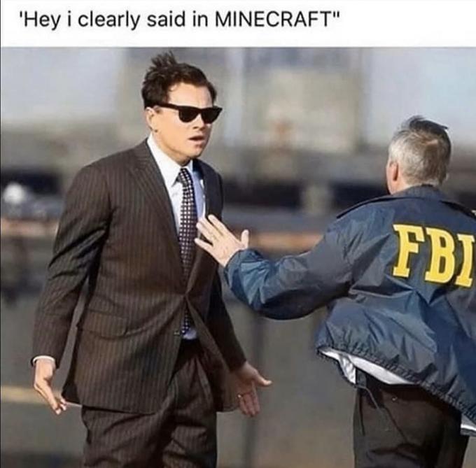 'Hey i clearly said in MINECRAFT" FB