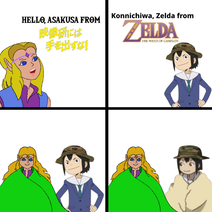 Konnichiwa, Zelda from HELLO, ASAKUSA FROM ZBLDA THE WAND OF GAMELON