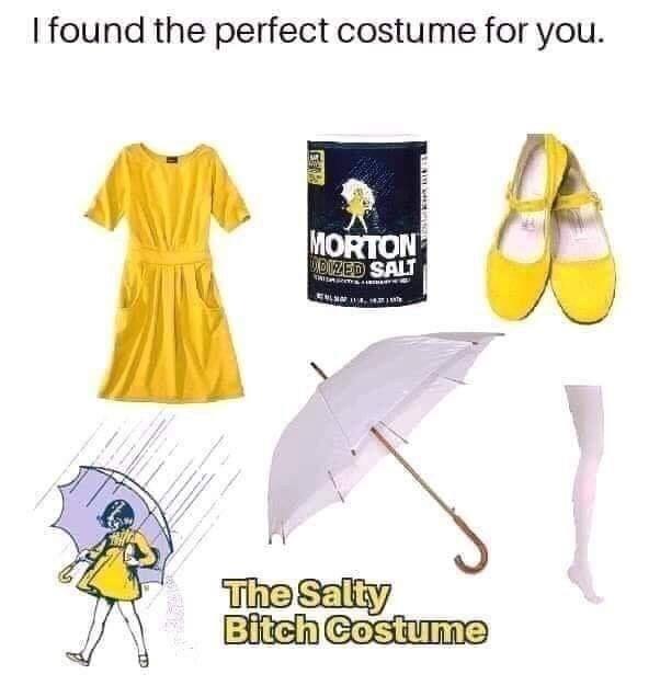 I found the perfect costume for you. MORTON DIZED SALT The Salty Bitch Costume